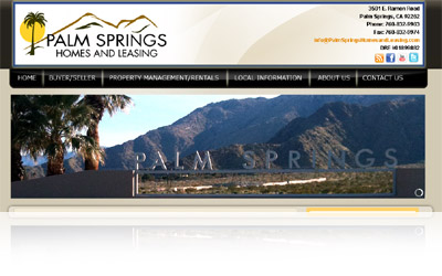 Palm Springs Homes and Leasing Websystem Display